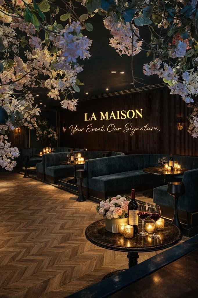 Private Lounge mit gedimmtem Licht